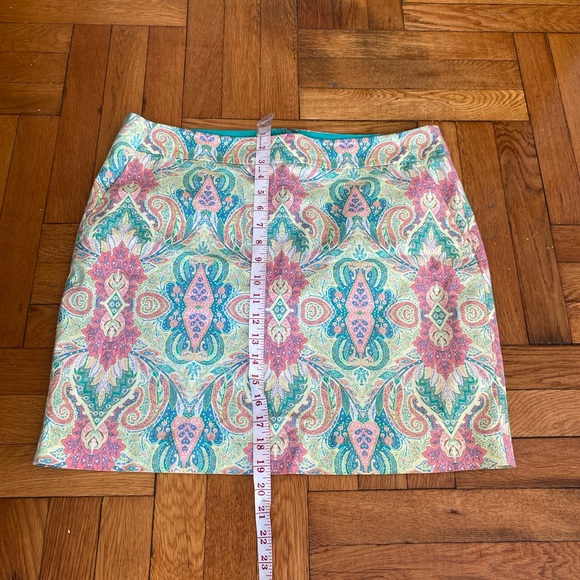 Ann Taylor Loft Madison Skirt Pink Blue White Size 12 - Picture 9 of 10